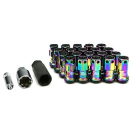 Ecrous R40 KICS Iconix Neo Chrome et Antivol avec Capuchon Plastique Noir M12x1.25 16+4