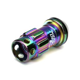 Ecrous R40 KICS Iconix Neo Chrome et Antivol avec Capuchon Plastique Noir M12x1.25 16+4