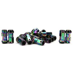 Ecrous R40 KICS Iconix Neo Chrome et Antivol avec Capuchon Plastique Noir M12x1.25 16+4