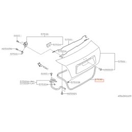 Joint étanchéité Malle arrière SUBARU STI 4 portes