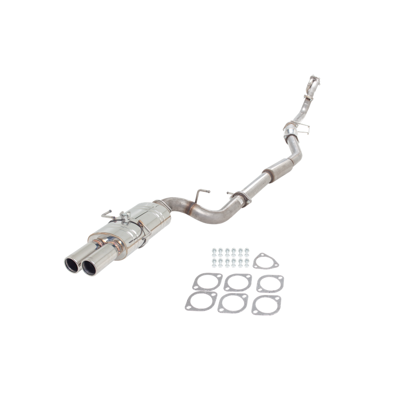 Ligne Echappement Inox 76mm 409 avec double silencieux ovale Nissan 240sx (s14) 1995-1998