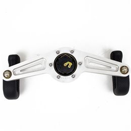 Volant Nardi 2Spokes, Cuir Noir Perforé, Branches Alu, Coutures Noires