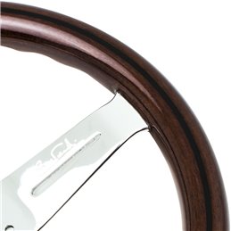 Volant Nardi Classic ND33, Bois, Branches Chromées, Tulipé 40mm, Ø33 cm