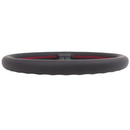 Volant Nardi Classic ND33, Cuir Noir Perforé, Branches Noires, Coutures Rouges, Tulipé 40mm, Ø33 cm
