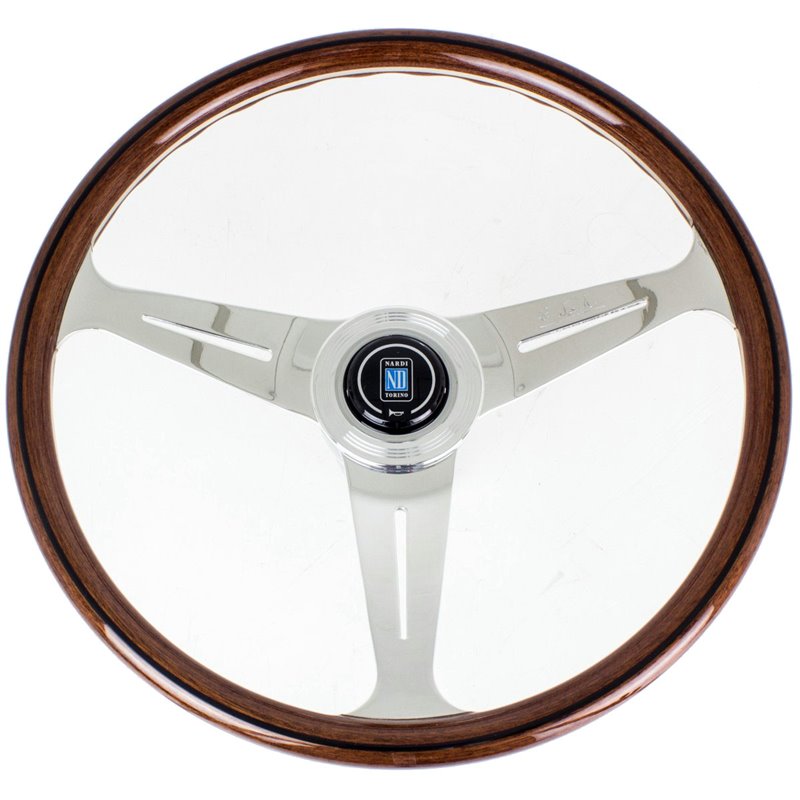 Nardi Classic ND34 Steering Wheel, Wood, Chrome Spokes, 40 mm, Ø34 cm Dish