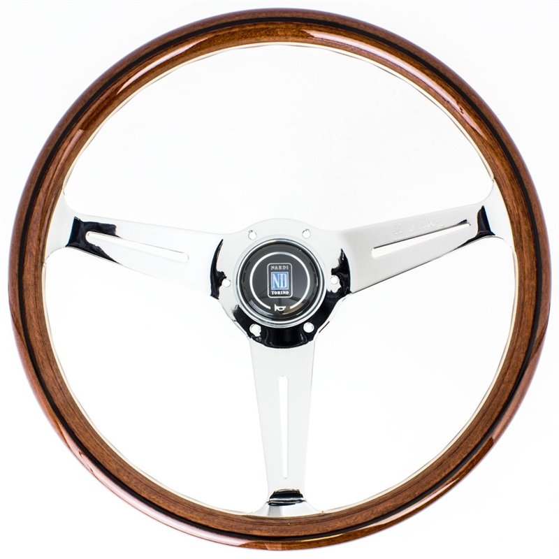 Volant Nardi Classic ND36, Bois, Branches Chromées, Tulipé 40mm, Ø36 cm