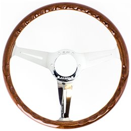 Volant Nardi Classic ND36, Bois, Branches Chromées, Tulipé 40mm, Ø36 cm
