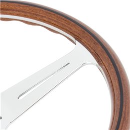 Volant Nardi Classic ND36, Bois, Branches Chromées, Tulipé 40mm, Ø36 cm