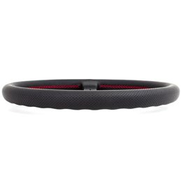 Volant Nardi Classic ND36, Cuir Noir Perforé, Branches Noires, Coutures Rouges, Tulipé 40mm, Ø36 cm