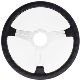 Volant Nardi Classic ND36, Cuir Noir, Branches Alu, Coutures Grises, Tulipé 40mm, Ø36 cm