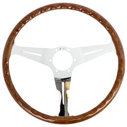 Volant Nardi Classic ND39, Bois, Branches Chromées, Tulipé 40mm, Ø39 cm
