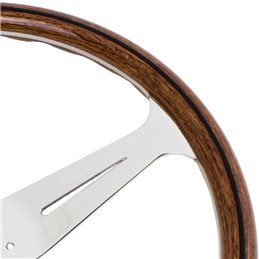 Volant Nardi Classic ND39, Bois, Branches Chromées, Tulipé 40mm, Ø39 cm