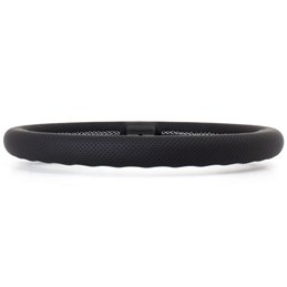 Volant Nardi Competition, Cuir Noir Perforé, Branches Noires, Coutures Grises, Tulipé 40mm, Ø33 cm