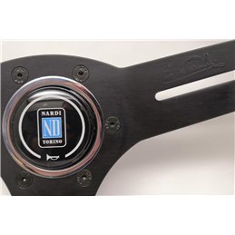 Nardi Competition Steering Wheel, Suede, Black Spokes, Red Stitching, 40 mm Dish, Ø33 cm