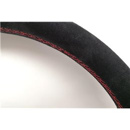 Nardi Competition Steering Wheel, Suede, Black Spokes, Red Stitching, 40 mm Dish, Ø33 cm