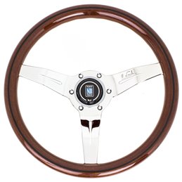 Nardi Deep Corn Steering Wheel, Wood, Chrome Spokes, 50 mm Dish, Ø33 cm