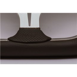 Volant Nardi Kallista, Cuir Noir, Branches Chromées, Ø35 cm