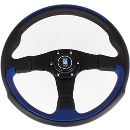 Volant Nardi Leader, Cuir Bleu, Branches Noires, Ø35 cm
