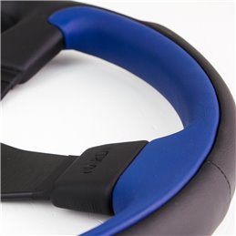 Volant Nardi Leader, Cuir Bleu, Branches Noires, Ø35 cm