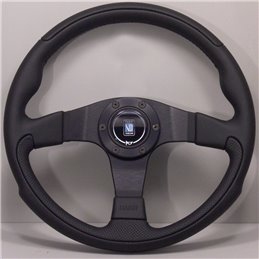 Nardi Leader Steering Wheel, Black Leather, Black Spokes, Ø35 cm