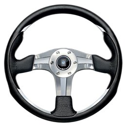 Volant Nardi ND4, Cuir Noir, Branches Chromées, Ø35 cm