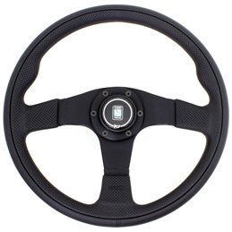 Volant Nardi Twin Line, Cuir Noir, Branches Noires, Ø35 cm