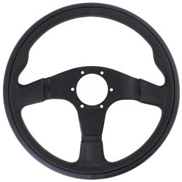 Volant Nardi Twin Line, Cuir Noir, Branches Noires, Ø35 cm