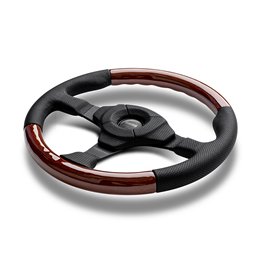 Volant Momo Dark Fighter Tulipé 36mm, Bois, Branches Noires, Ø35 cm