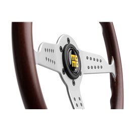 Volant Momo Grand Prix Tulipé 37mm, Bois, Branches Alu, Ø35 cm
