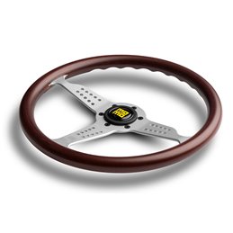 Volant Momo Grand Prix Tulipé 37mm, Bois, Branches Alu, Ø35 cm