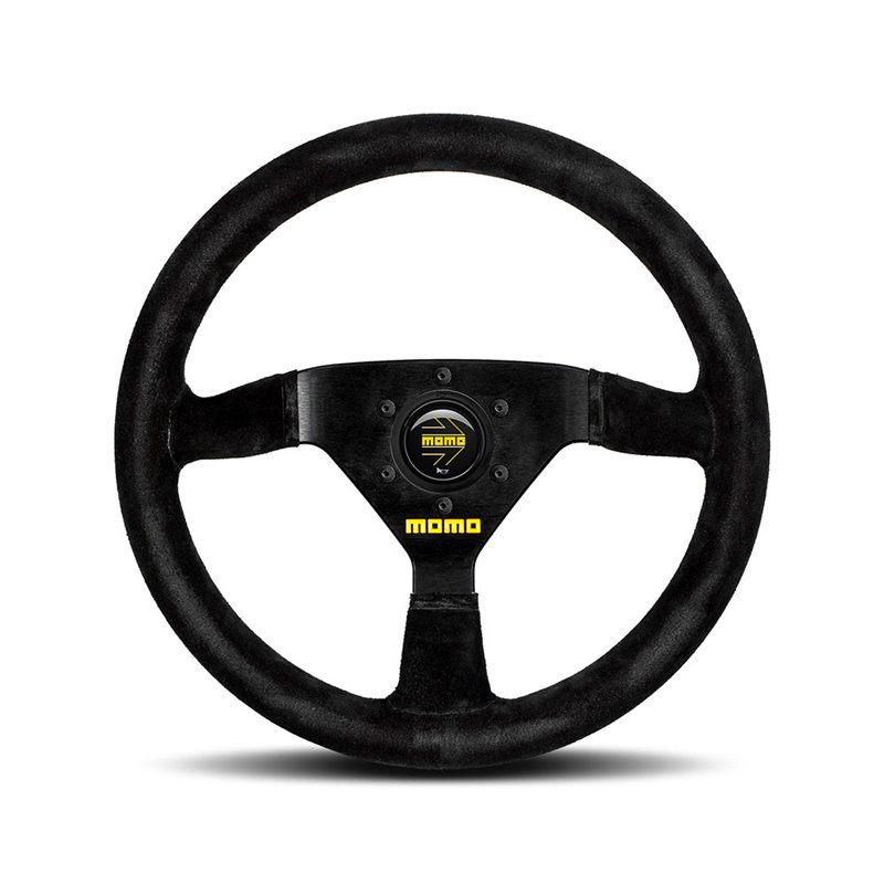 Momo Mod. 69 Steering Wheel 39mm Dish, Black Suede, Black Spokes, Ø35 cm
