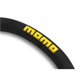 Momo Trek Steering Wheel 38mm Dish, Black Leather, Aluminium Spokes, Ø35 cm
