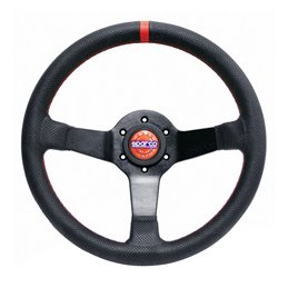 Volant Sparco Champion 330 mm, Tulipé (65 mm), Cuir Noir, Branches Noires