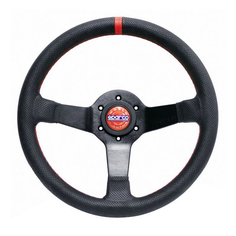 Volant Sparco Champion 330 mm, Tulipé (65 mm), Cuir Noir, Branches Noires