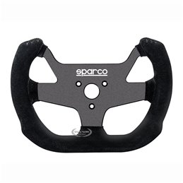 Volant Sparco F-10 A Plat, Cuir Noir Retourné, Branches Noires