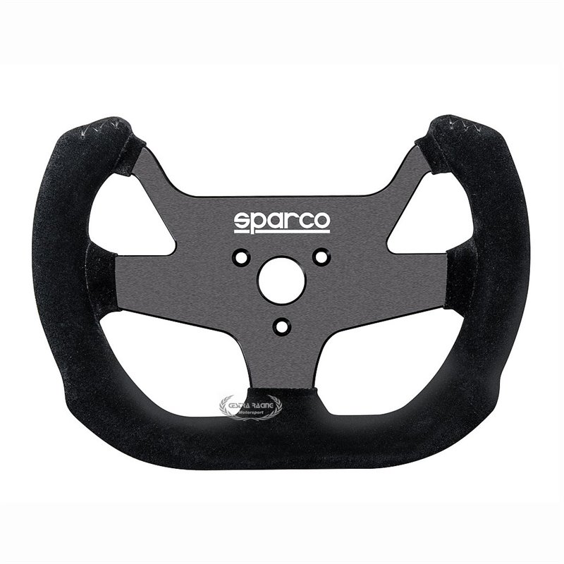 Volant Sparco F-10 A Plat, Cuir Noir Retourné, Branches Noires