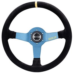 Sparco L550 Steering Wheel (63 mm Dish), Black Suede, Aluminium Spokes