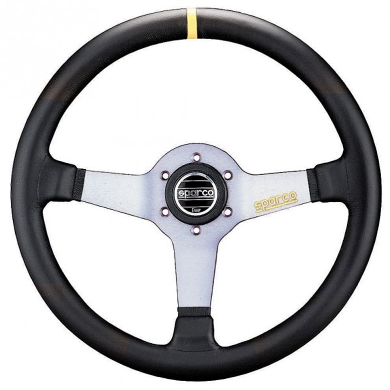 Volant Sparco L550 Tulipé (63 mm), Cuir Noir, Branches Alu