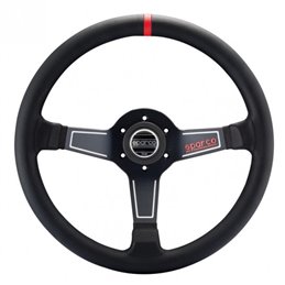 Volant Sparco L575 Tulipé (63 mm), Cuir Noir, Branches Noires