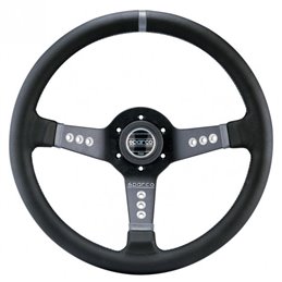Volant Sparco L777 Tulipé (63 mm), Cuir Noir, Branches Noires
