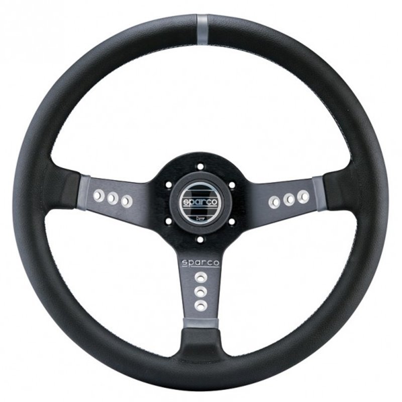 Volant Sparco L777 Tulipé (63 mm), Cuir Noir, Branches Noires