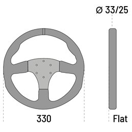 Volant Sparco R330, Plat, Cuir