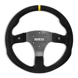 Volant Sparco R330B, Plat, Cuir Retourné, 2 Boutons