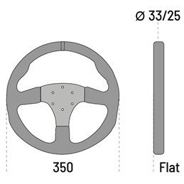 Sparco R350 Flat Steering Wheel, Leather