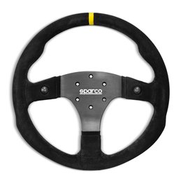 Volant Sparco R350B, Plat, Cuir Retourné, 2 Boutons