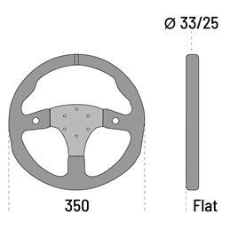 Volant Sparco R350B, Plat, Cuir Retourné, 2 Boutons