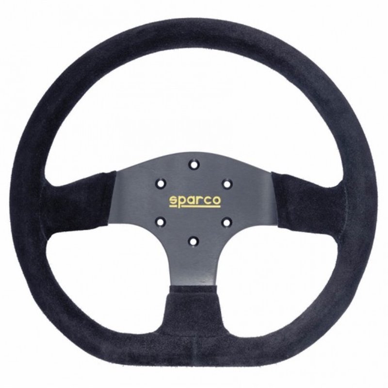 Volant Sparco R353 Tulipé (36 mm), Cuir Noir Retourné, Branches Noires