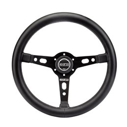 Volant Sparco Targa 350, Tulipé (39 mm), Cuir Noir, Branches Noires