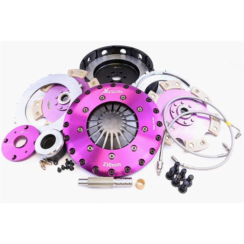 Xtreme Performance - Kit Embrayage rigide bi disque céramique 230 mm, volant moteur et Récepteur Embrayage inclus. Motorsport Ki